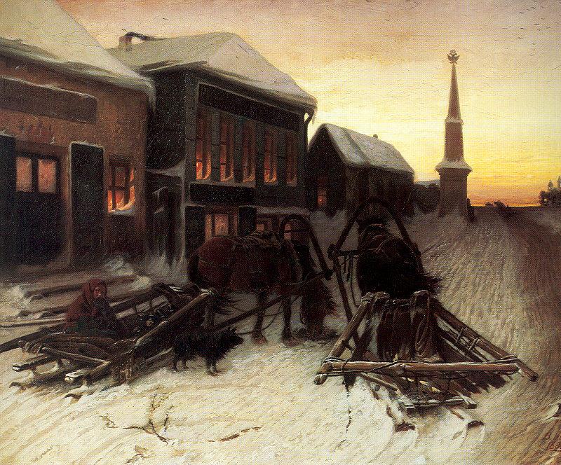 Perov, Vasily The Last Tavern at the City Gates oil painting picture